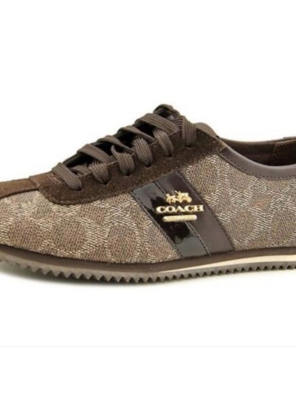 Coach Brown Signature Low-Top Athletic Sneakers
